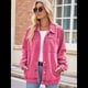 thumbnail image 4 of Chaqueta Vaquera de Larga con Botones y Bolsillos para Mujer Rosa XL, 4 of 9