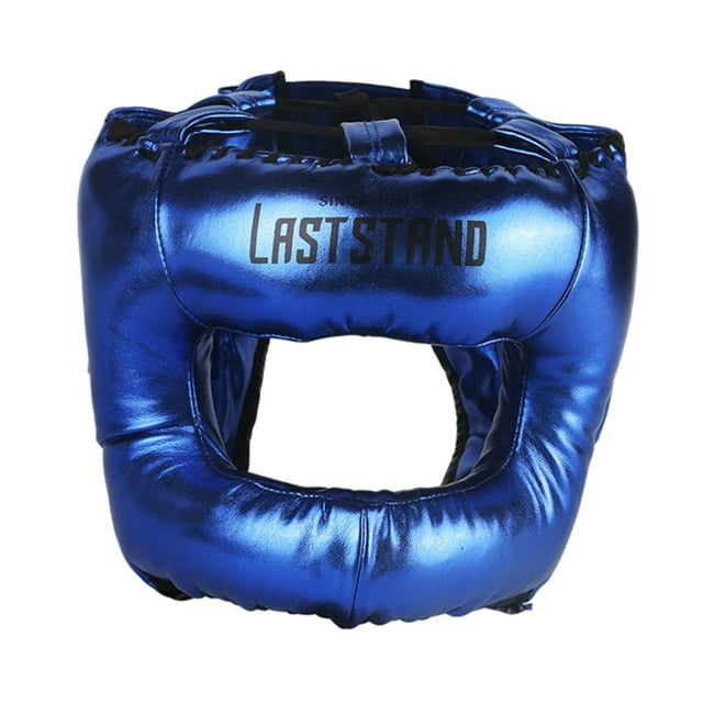 Casco de boxeo, kickboxing, transpirable, para entrenamiento de MMA, para hombres y mujeres, Muay Thai Azul