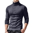 thumbnail image 2 of Fesfesfes Long Sleeve Shirt Mens casual solid color high collar long sleeve slim fit T-shirt Sale Items, 2 of 5