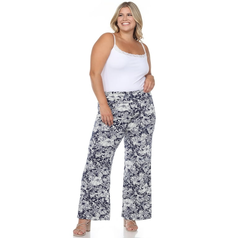 バッシー White Mark Women's Plus Size Floral Paisley Palazzo Pants