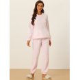 thumbnail image 4 of Pijama de Franela Allegra K manga larga y Pantalones Para Dormir Suave Invierno Rosa S, 4 of 6