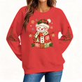 thumbnail image 6 of Women's Christmas Snowman Print Sweatshirt, X-mas Party Holiday Crewneck Long Sleeve Fleece Lined Relaxed Tops, S-XXL, 6 of 6