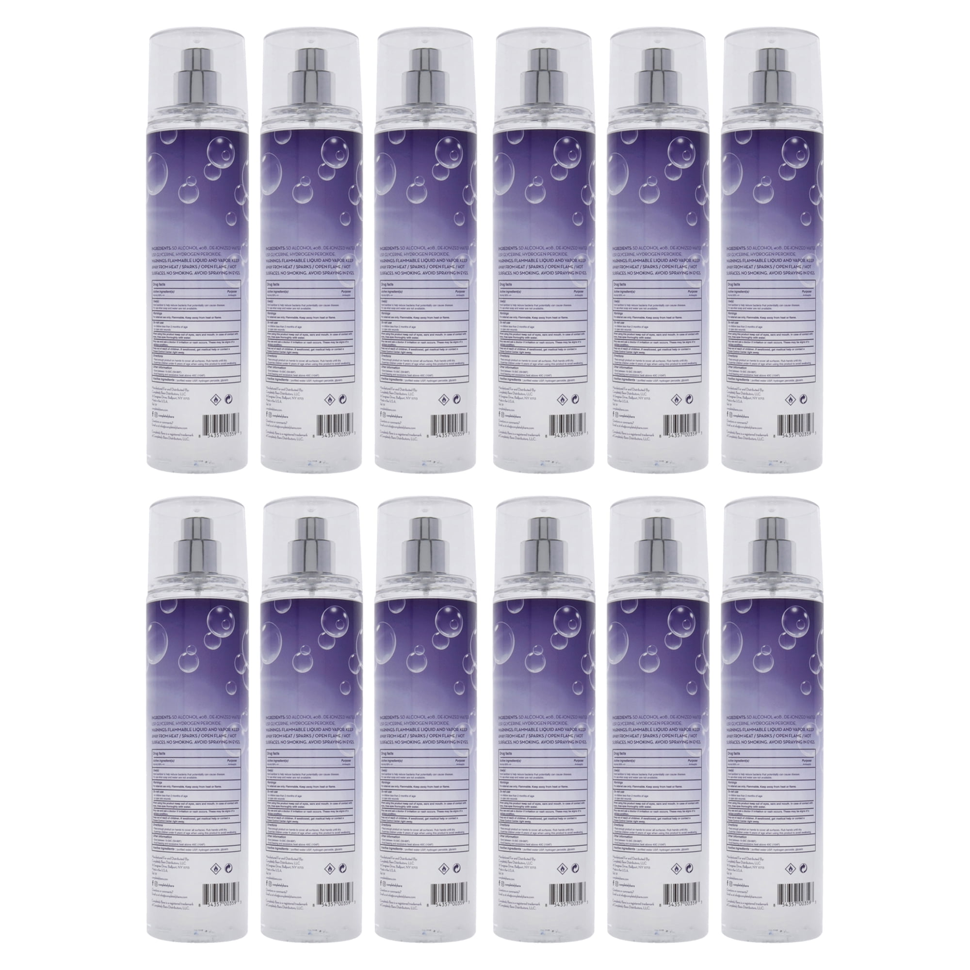 Completely Bare Completely Clean Hand Sanitizer - Pack of 12 , 8 oz Hand Sanitizer