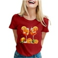 thumbnail image 1 of Fgnfyis T-Shirt à Manches Courtes Imprimé Col Rond Mode Décontractée pour Femmes Rouge G, 1 of 3