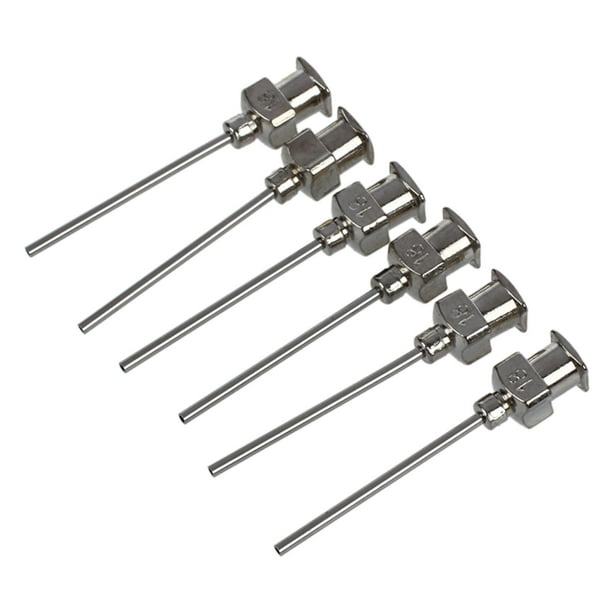Stainless Steel Luer Lock Dispensing Needle Tip, 18 Gauge, 0.57mm ID x  1.18mm OD, 1 Length (Pack of 6) 