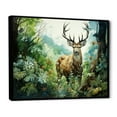 thumbnail image 2 of Designart "Deer Emerald beauty I" Animals Floater Framed Wall Art Print, 2 of 7