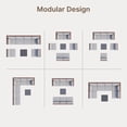 thumbnail image 6 of Lofka 7-Piece PE Rattan Patio Furniture Set, All-Weather Outdoor Sectional Sofa with Glass Coffee Table & Waterproof Gray Cushions, Modular Wicker Conversation Set for Backyard, Garden, Poolside, 6 of 13