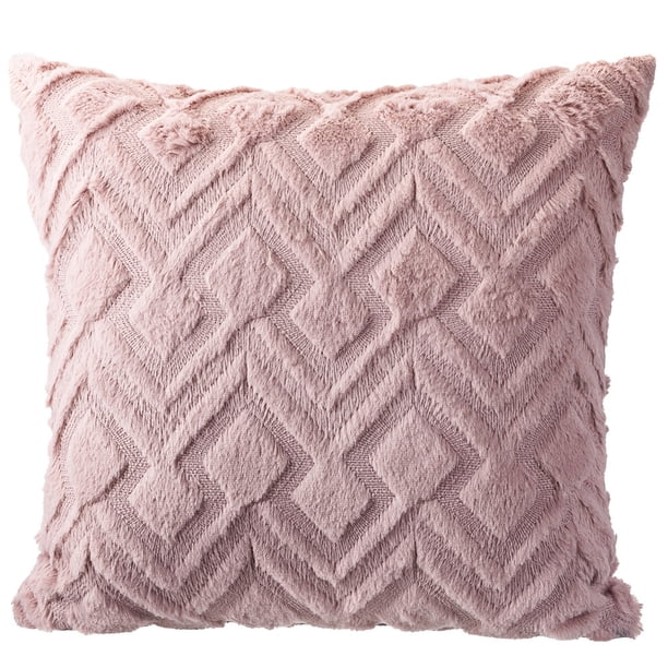 Nvzi 2 fundas de almohada geométricas con mechones bordados, clásicas y atemporales, fundas de almohada simples de color puro de 17,72 x 17,72 pulgadas (polvo de piel)