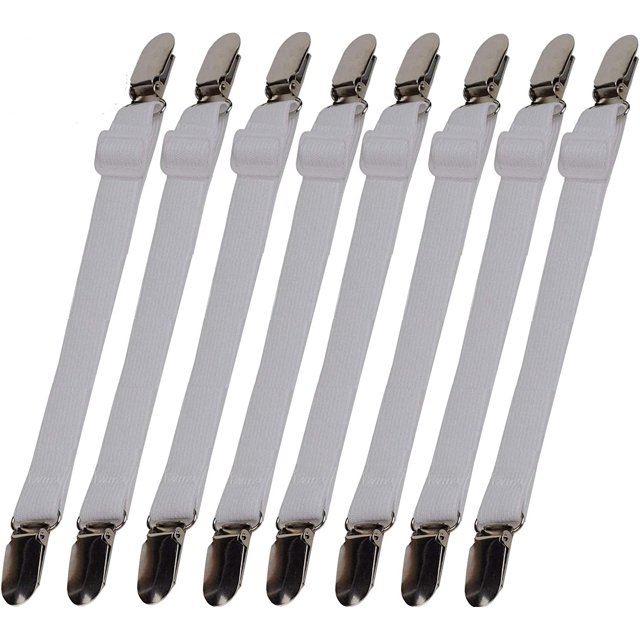 8 piezas de correas para colgar sábanas, fijador de esquina de cama ajustable, sujetadores elásticos, Clips, Funda de colchón, sábanas ajustadas