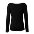 thumbnail image 5 of Women's Long Sleeve Square Neck Shirts 2024 Fall Knit Tops Slim Fitted Casual Basic Tee Womens Workout Tops Short Sleeve Shirt Juniors Women T Shirts Casual Loose T Shirts Womens Shirts Summer Fitted, 5 of 5