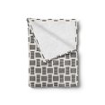 thumbnail image 2 of Abstract Soft Flannel Fleece Throw Blanket, Contemporary Art Style Geometric Crosshatched Bold Lines Motif, Cozy Plush for Indoor and Outdoor Use, 50" x 70", Eggshell Charcoal Grey, by Ambesonne, 2 of 5