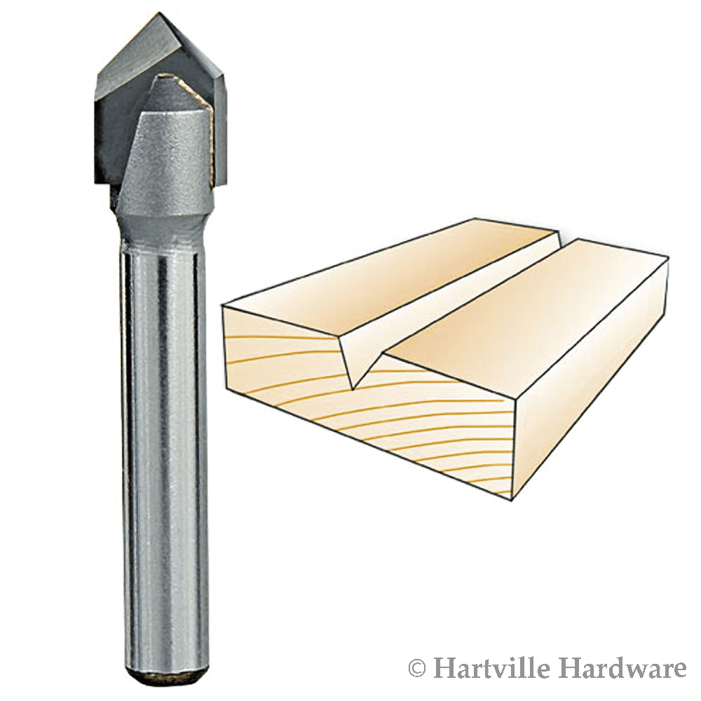 1501 Whiteside Carbide Tip VGroove Router Bit 90 3/8CD 3/16PL 1