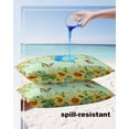 thumbnail image 4 of Pack of 2 Outdoor Pillow Covers, Sunflowers Eucalyptus Butterfly Floral Watercolor Green Waterproof Square Throw Pillowcase Cushion Decorative Pillow Covers for Couch Patio Tent, 20x12 in, 4 of 6
