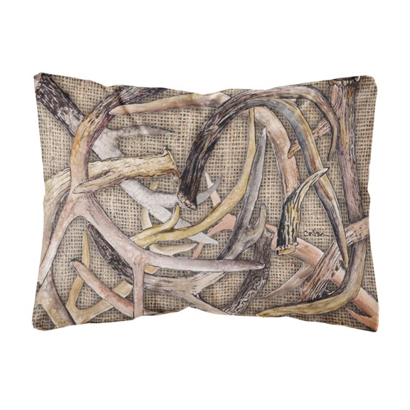 Carolines Treasures 8732PW1216 Deer Horns Canvas Fabric Decorative Pillow, 12H x16W, multicolor