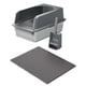 thumbnail image 2 of Caja de arena para gatos con parte abierta, orinal, viaje, resistente y grande, bandeja de arena para mascotas pequeñas, conejos, gatos gris oscuro, 2 of 9