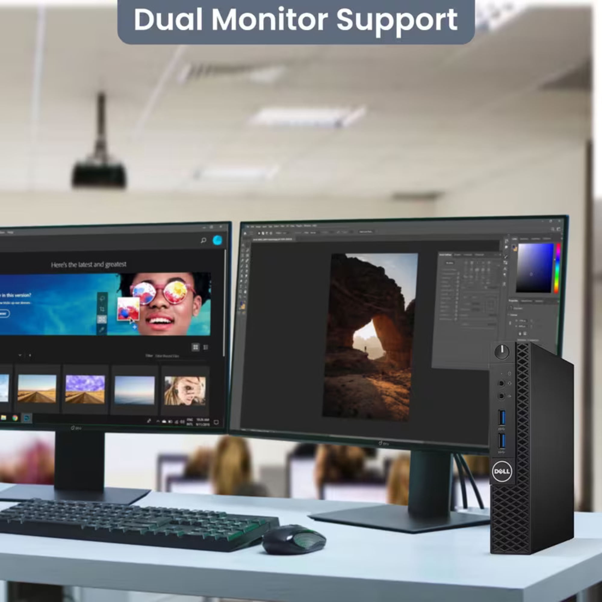 Restored Dell 3060 Micro Desktop Computer — Intel Core i3-8100t 8th Gen — 8GB DDR4 RAM — 128GB SSD — Keyboard & Mouse — Wi-Fi — Bussiness Desktop Mini PC — Window 11 Pro