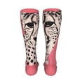 thumbnail image 6 of Bingfone Pink Cheetah Art Print Compression Socks for Women and Men Long Socks for Running Athletic Cycling Nurse, 6 of 8