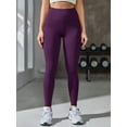 thumbnail image 2 of Estella's High Waisted Workout Leggings for Women - Purple Athletic Leggings with Side Pockets, Moisture-Wicking and Breathable Yoga Pants for Gym, Running, 2 of 5