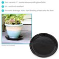 thumbnail image 3 of Sunnydaze 11.75" Round Obsidian Ceramic Outdoor Flower Pot Saucer 2-Count, 3 of 9