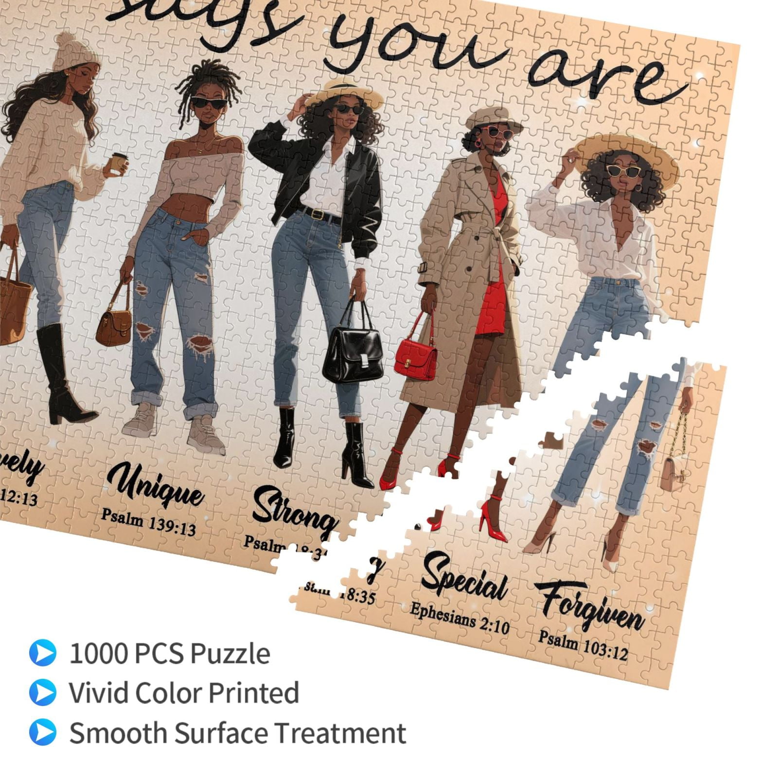 African American Inspirational 1000 Pieces Jigsaw Puzzles Black Queen Magic Jigsaw Puzzles Motivational Game Black Women God Says You Are