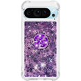 thumbnail image 2 of Case for Google Pixel 9 Pro XL Case Liquid Glitter with Ring Holder Stand, Clear TPU Cute Love Moving Quicksand Sparkle Shockproof Phone Case for Google Pixel 9 Pro XL Purple YBZ, 2 of 14