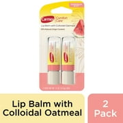 Carmex Comfort Care Lip Balm Sticks with Colloidal Oatmeal, Watermelon, 2 Count (1 Pack of 2)