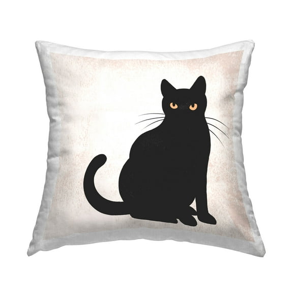 Stupell Industries Black Cat Eyes Silhouette Printed Throw Pillow Design by Jo Taylor