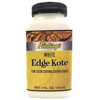 Fiebing's Edge Kote (4oz, White) - Leather Edge Paint for Shoes, Furniture, Purses, Couches, Belts - Flexible, Water Resistant, Semi Gloss Color Coating Leather Dye to Protect Natural Edges