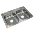 thumbnail image 1 of Transolid STDE33226-0 Select 33-in x 22 1/64-in x 6-in Double Basin Drop-in Stainless Steel Kitchen Sink without Faucet Hole, 1 of 7