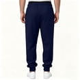 thumbnail image 7 of Mens Sweatpants Stylish Elastic Waist Drawstring Cuffed Sweatpants Loose Lounge Casual Sweatpants for Outdoor Sports with Pockets Navy L, 7 of 7