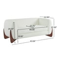 thumbnail image 3 of Nisant Modern Upholstered Boucle Loveseat, Birch Wood Frame, Beige + Brown, 3 of 9