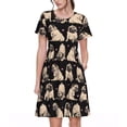 thumbnail image 1 of Disketp French Bulldog para Vestido de Manga Corta para Mujeres, Vestidos de Verano para Mujeres, Casual y Holgado para la Playa, 1 of 6