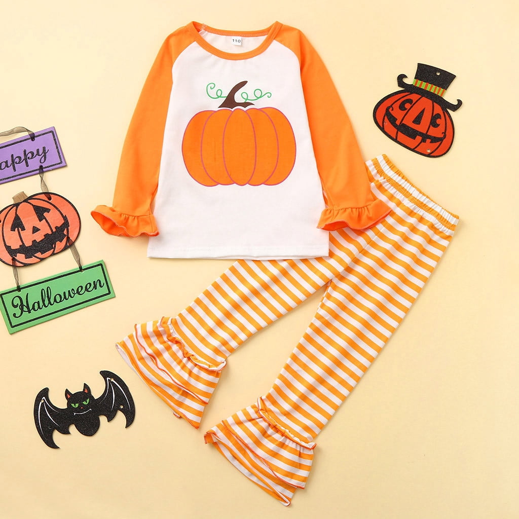 Ozmmyan Halloween Costumes Toddler Baby Girls Halloween Pumpkin Long