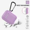 thumbnail image 2 of Coffea Protective Silicone Case with Keychain for AirPods 1 & 2 (Front LED Not Visible) (Light Purple), 2 of 7