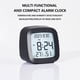 thumbnail image 5 of Digital Clock Temp Humidity, LCD Display Alarm Clock, Compact Bedside Clock, Stylish Student Room Clock, Energy Saving LED, Foldable Design, Metal Frame, For Bedroom Use, 5 of 8
