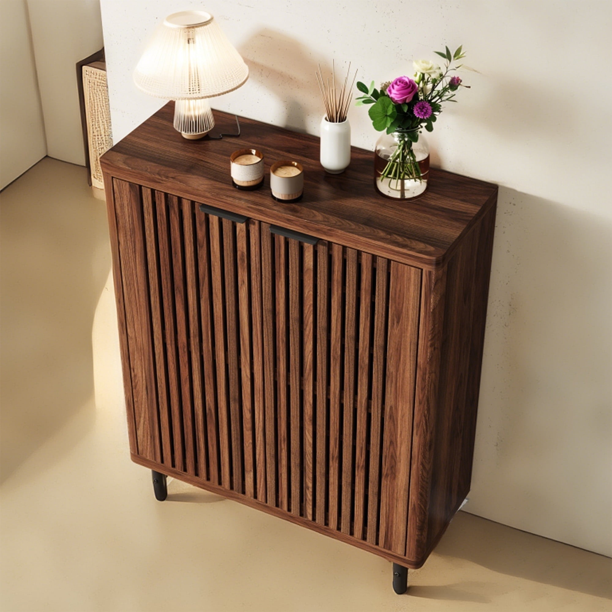 MAYEERTY High-Quality MDF Shoe Cabinet with Sturdy Metal Legs Eco-Friendly & Easy to Clean