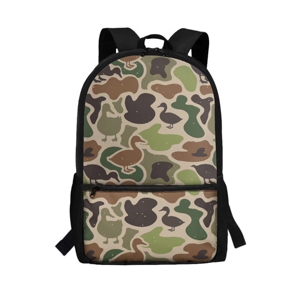 Yuyamidu Duck Camo Kids Backpack for Boys Girls 8-12 Elementary Middle School Bookbag Large Capacity Backpacks 17 Inch School Bags 5Th Grade Book Bags with 2 Sides Bottle Pockets