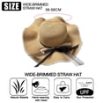 thumbnail image 2 of 54-58cm hat circumference female summer outdoor seaside big eaves sunscreen sunshade straw hat polka dot ribbon foldableKhaki, 2 of 5