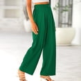 thumbnail image 6 of HXWCHs Plus Size Solid High Waist Pants Women's Pants for Work Commuting Elegant Relaxed Fit Trousers Spring Autumn Business Casual Attire M Green, 6 of 6