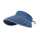 thumbnail image 3 of Sombrero de sol para mujer, cómodo, de ala ancha, portátil, con visera para vacaciones al aire libre. Azul, 3 of 9