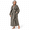 Black-Large, variant on Rainbow Medium Striped Long Plush Fuzzy Warm Bathrobe for Women