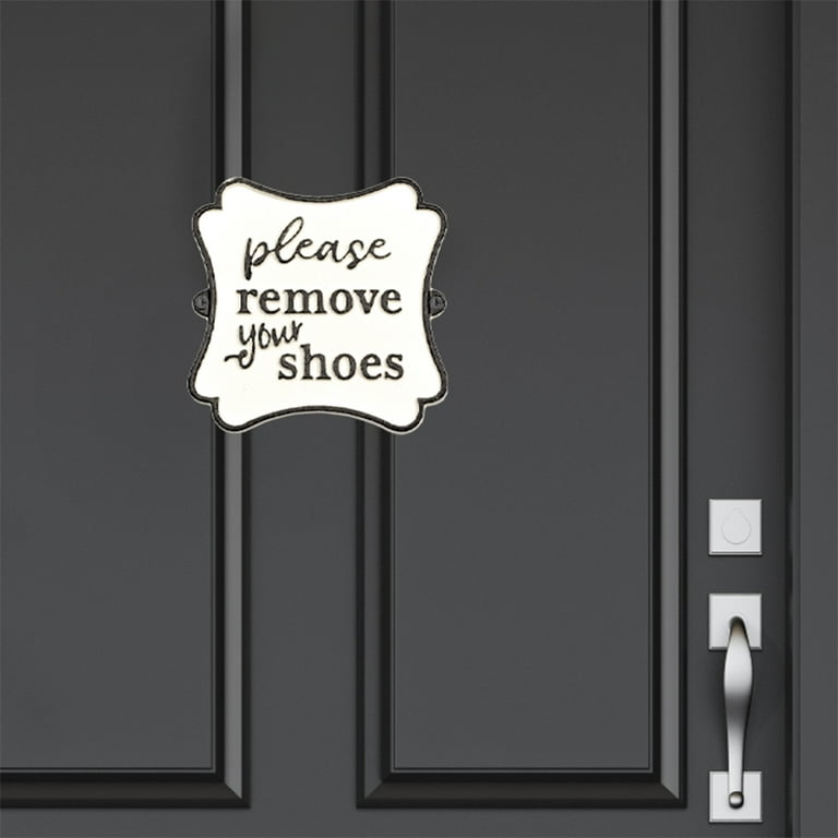 Remove Shoes Cast Iron Sign Rustic Front Door Porch Home Decor Wall Art Plaque Remove Shoes Cast Iron Sign Rustic Front Door Porch Home Decor Wall Art Plaque