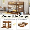 thumbnail image 4 of Bellemave Bunk Beds with Storage Drawers, Solid Wood Twin Over Twin Bunk Beds Frame with Ladders for Teens Adults (Walnut), 4 of 9