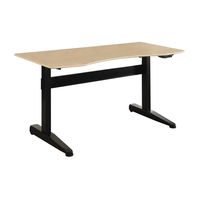 Pemberly Row Modern Metal Adjustable Long Standing Desk in Black