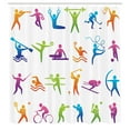 thumbnail image 3 of Ambesonne Multicolor Shower Curtain, Sport Stick Man, 69"Wx84"L, Multicolor, 3 of 5