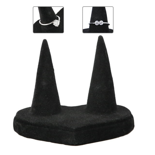 Velvet Lightweight Ring Display Holder, Black Ring Finger Jewelry Holder, For Store Diapaly