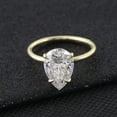 thumbnail image 3 of solitaire jewels 3CT Pear Moissanite Solitaire Engagement Ring For Women, 14K Yellow Gold, 3 of 8