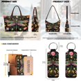 thumbnail image 7 of Kuiaobaty Dragonfly Print Tote Purse Set with Lip Pouch for Women Floral Printed Handbag and Wallet Set Leather Underarm Bag Lipstick Keychain for Travel, Black, 7 of 7