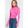 thumbnail image 4 of Long Sleeve High Neck Shirring Detail Ity Knit Bodysuit, 4 of 5