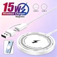 thumbnail image 3 of Wireless Charger,15W Fast Charging Pad Compatible with iPhone 17/16/15/14/13/12 Series & AirPods 4/3/2/Pro Magnetic Charging Stand，3Pack，White, 3 of 11